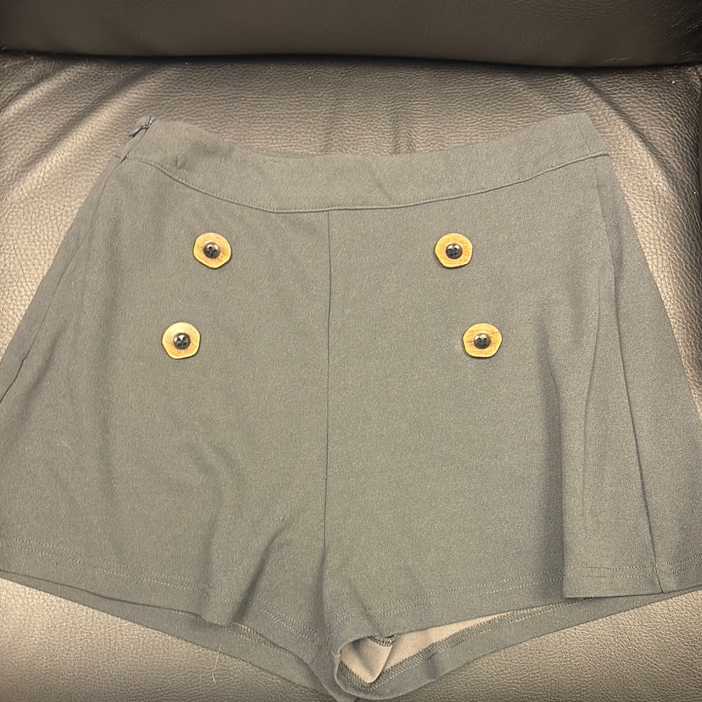 SHEIN Gray High Waist Shorts Durable Cotton Blend